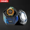 Other Watches SMAEL Men Quartz Sport Watches Waterproof Clock Digital LED Display Analog Stopwatch Alarm Clock 8058 Wrist Watch For Male 230621