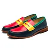 Mocasines de cuero de colores mezclados, mocasines Penny de moda de alta calidad, zapatos informales para hombre, zapatos náuticos, zapatos de conducción