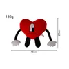 Red Love Heart Bad Bunny Movies TV Toy Toy Toy Dolls محشو بالحيوانات مغنية أزياء فنان PP Cotton Living Home Decoration Gift