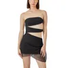 Casual Dresses Women s Sexy Axeless Mini Tube Bodycon Dress Backless Off Shoulder Y2K Bandeau Night Club Partywear