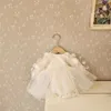 Nouveau-né fille robes printemps mignon bébé porter baptême fête robe de mariée bébé fille barboteuse Infantil princesse baptême vêtements L230625