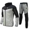 Mens Tracksuit Tech Set Designer Track Suit Europe American Basketball Football Rugby Tvådel med kvinnors långa ärm Hoodie Jacket Trousers Spring Autumn XXXL