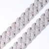 Customized wholesale price s925 Sterling sliver with GRA vvs Moissanite 15mm 3rows mens jewelry rapper necklace cuban link chain