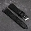 Oglądaj zespoły ręcznie robione Ultra-cienki czarny wzór skórzany Watch Paspand 18 19 20 21 22 mm Model Model odpowiedni do zabytkowe zegarki