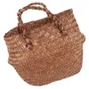 Storage Bags Woven Seagrass Basket Hand Belly For With Handles