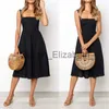 Casual Dresses Women New Sexy Backless A-Line Dresses 2021Fashion Spaghetti Strap Summer Beach Dress Casual Solid Sling Midi Dress Red Vestidos J230625