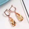 Pendientes de tuerca, joyería de Color plateado a la moda, gema de cristal de gota, son adecuados para regalos de fiesta de compromiso de boda para mujeres y niñas