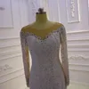 Luxus Meerjungfrau Hochzeit Kleid für Frauen 2023 Braut Scoop Perlen Kristall Brautkleider Arabisch Dubai Vestidos De Noiva