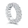 Cluster Rings Anziw American Full Eternity Band 4 6MM Radiant Cut Sona Simulato Diamond Wedding Ring per gioielli da donna Argento 925