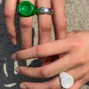 Solitaire Ring Western Trend Famous Brand Green Blue White Paint Colorful Designer Högkvalitativ lyxiga smycken Kvinnor Runway Boho Goth 230625