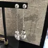 Studörhängen försäljning spanska original mode elektroplätering 925 silver lång tunn pin charm pärla elegant smyckespresent