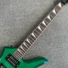 Anpassad butik, formad Green Double Shake Electric Guitar, Rosewood Fingerboard, svart hårdvara, gratis frakt