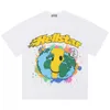 T-shirt à manches courtes pour hommes et femmes Hellstar Studios Globe Earth imprimé visage souriant européen et américain High Street Trend été