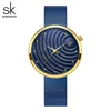 Orologi da polso Relogio Feminino Orologi da donna di moda Orologio al quarzo con maglia in acciaio nero per semplice ed elegante quadrante ondulato Bracciale montre de luxe regali A41