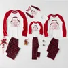 Świąteczne dekoracje rodzina pasują do piżamy ustawionych na jeleni Świętego Mikołaja dla chłopców i dziewcząt B1019