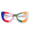 Sunglasses Frames Fashion Cat Eye Oversize Acetate Full Eyeglass Frame Colorful Cute Female Retro Rx Able Optical