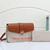Klassische Luxuskette Mode 2023 Brief Blume Brieftasche Vintage Damen PU Leder Handtasche Designer Schultertasche 2-teiliges Set