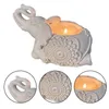 Candle Holders Votive Tealight Holder Wealth Lucky Elephant Pottery Statues Figurine Table Centerpiece Home Decoration