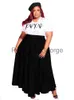 Casual Dresses Wmstar Plus Size Dresses For Women Letter Print Patchwork With Bandage Maxi Dress Ny in Summer Clothes Wholesale Dropshipping X0625