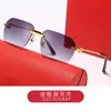 Wholesale of new frameless for men and women sunglasses trend metal Fried Dough Twists leg optical glasses