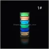 Sculpture Powder 6 Colors Glow In The Dark Nail Scpture Acrylic Crystal Neon Florescent Dip Luminous 6Pcs/Set Drop Delivery Health B Dh1R6