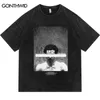 T-shirts pour hommes Hip Hop Hommes TShirt Y2K Streetwear Vintage Graphic Print Punk Goic Coton T-shirts Harajuku Mode Rétro Casual Chemises Lâches J230625