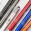 5st lasergraverad logotyp Metal Touch Ballpoint Pen Personlighet Present Anpassad gratis med ditt textskolekontorstillförsel