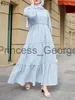 Casual Dresses Zanzea Fashion Muslim Dubai Turkiet Abaya Hijab Dress Women Plaid kontrollerad långärmad sundress Elegant Eid Mubarek Party Vestidos X0625