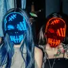 Party Masks s skräck Halloween LED Skull Mask Glowing Party Purge Mask Lysande Neon LED -ljus Masque Masquerade Party Masks 230625