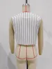 Colete branco risca de giz colete feminino elegante sem mangas jaqueta chique feminina roupas femininas 2023