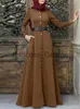 Casual Dresses ZANZEA 2023 Fashion Muslim Sundress Women Elegant Long Sleeve Solid Marocan Caftan Vintage Button Down Hijab Dress Dubai Vestido x0625