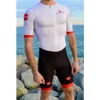 Fietskleding Sets Taymory pro triatlon Racepak Afstandsjumpsuit voor heren Custom Trisuit LD AEROSKIN WIT fiets-/hardloop-/zwemkleding KitHKD230625