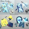 Costumi da bagno per bambini UPF50 + Rashguard Costume da bagno per bambini Boy Cartoon Beach Costume da bagno UV Bambini Estate Manica lunga Surf Abbigliamento da nuoto L230625