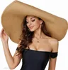 Szerokie brzegowe czapki moda ponadwymiarowa słoma słomka na plażę dla kobiet duże szerokie czapki rdzeniowe ręcznie robione rozwinięte czapkę słoneczną na letnią plażę Capsun Block HKD230625