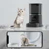 Dog Bowls Matare Videokamera 6L Matare Timing Smart Automatisk husdjursmatare för katthundar WiFi Intelligent Dry Food Dispenser Voice Recorde Bowl 230625