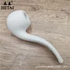 Smoking Pipes New Simple and Pure White Ceramic Dry Tobacco Pipe, Pottery Clay, Old Style Dry Tobacco Bag for Men