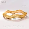 Bangle Annayoyo 24K 1 Stks/partij Goud Kleur Armbanden Voor Vrouwen Afrikaanse Bruid Armband Sieraden Geschenken India Melv22