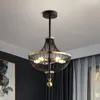 Ljuskronor Vacker ljuskronor Pipe Pellor Restaurang sovrum armaturupphängning Art Deco Black Gold Metal E14 LED -glödlampan