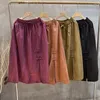 Юбки из хлопка и льна, длинные для женщин, 2023 Mori Girls, японская мода, короткая однотонная макси-юбка, эстетичная