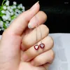 Серьги-стадера kjjeaxcmy тонкие украшения 925 Pure Silver Inlaid Natural Garnet Flame Color Женская секция в форме сердца