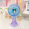 Other Home Garden Kawaii Sanrioed Kawaii Cinnamoroll Kuromi My Melody Summer USB Ordinateur de poche Petit ventilateur Chambre avec support Ventilateur de charge 230625