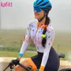 Conjuntos de roupas de ciclismo Uniforme de manga comprida Calfette Novo terno de balão de triatlo Sexy apertado feminino Terno de corrida fitness profissional Terno de ciclismo ao ar livreHKD230625