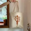 Shopping Bags 2023 Fashion Trend Sweet Girly Art Print Canvas Shoulder Bag Eco-friendly Reusable Ladies Kawaii Aesthetic Hand