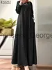 Casual Dresses Zanzea Muslim Dress Elegant Long Sleeve Sundress Autumn Turkish Dresses Abayas For Women Ramadan Islamic Clothing Maxi Vestidos X0625