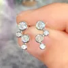 Boucles d'oreilles Huitan minimaliste couleur argent pour femmes rondes zircon cubique discret filles oreille beau cadeau bijoux de mode