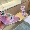 2023 New Stiletto sandals crystal high heel shoes for women summer luxury designers sandal party heeled fashion versatile size35-43