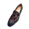 Luxury Mixed Colors Rhinestone Loafers Fashion Crystal Shoes For Men Flats Leather Shoes Mens Party And Wedding Shoes