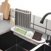 Nouveau télescopique évier étagère égouttoir cuisine organisateur savon porte-éponge porte-serviettes stockage organisateur panier Gadgets accessoires