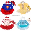 Vestidos de bebê recém-nascido menina conjunto de sapatos de bandana infantil Conjuntos de roupas infantis meninas tutu roupas infantis verão manga curta vestido L230625