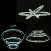 Ljuskronor Crystal Chandelier 3 Ring Hanging Light K9 Rostfritt stål Kök Luster 90-265V gratis justerbar fixtur